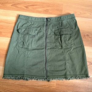 Skirt Hollister Front-Zip Military Twill A-line/HW